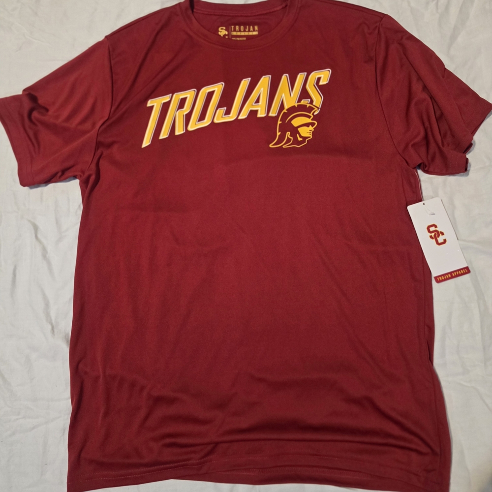 Trojan Maroon T-Shirt. Size Large